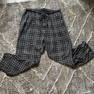 Plaid Lounge Pants in Black and Gray XL Fleece Men’s